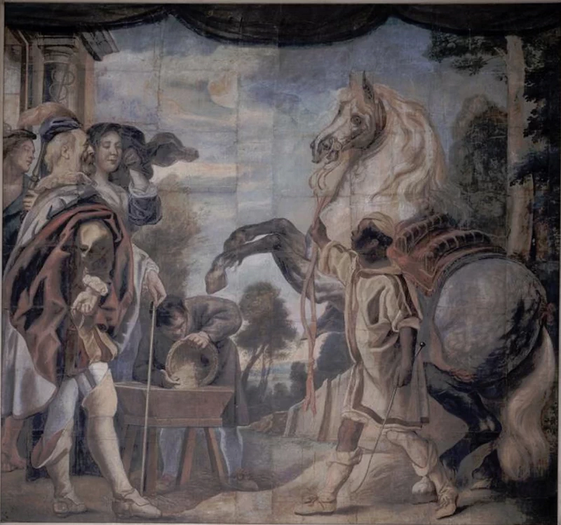Disegno - Un servo che porta un cavallo al suo padrone, Louvre, Parigi
